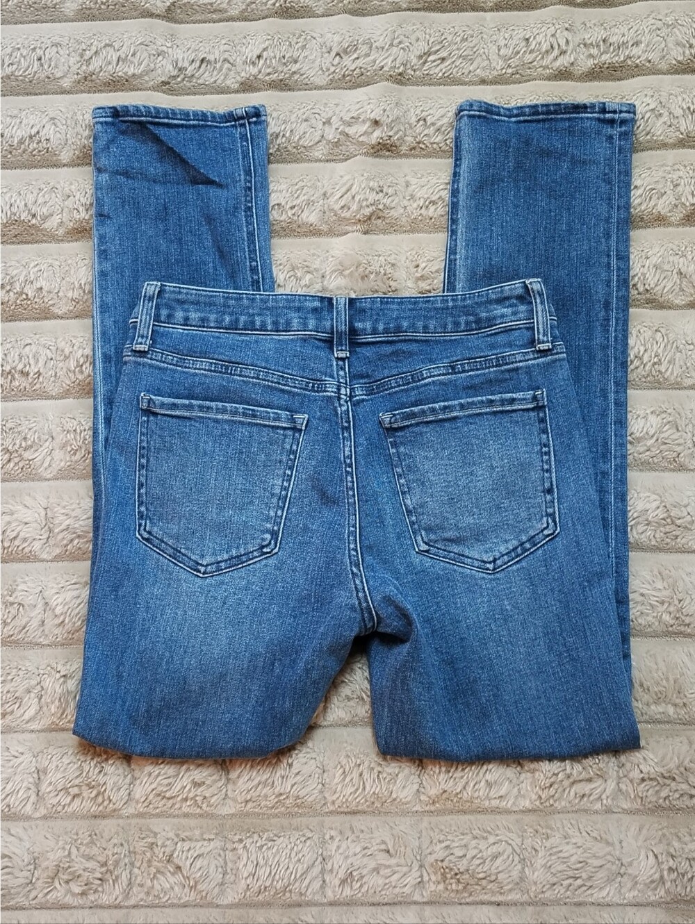 Quince Stretch Mid Rise Slim Straight Jeans Women's 27 Medium Wash Minimalist - Picture 13 of 14